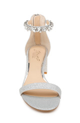 Silver Glitter | Catalina Open Toe Block Heel