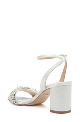 Soft White | Clara Embellished Strap Evening Shoe