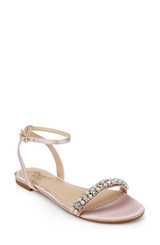 Pastel Pink | Daria Pearl and Crystal Flat Sandals