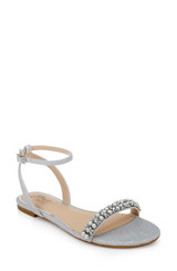 Silver | Daria Pearl and Crystal Flat Sandals