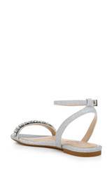 Silver | Daria Pearl and Crystal Flat Sandals