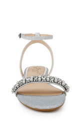 Silver | Daria Pearl and Crystal Flat Sandals