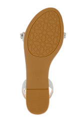 Silver | Daria Pearl and Crystal Flat Sandals