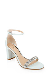 Pale Blue | Daylann Pearl and Crystal Block Heel Sandal