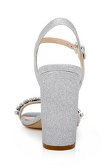 Silver | Dee Pearl and Crystal High Block Heels