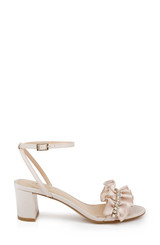 Champagne | Desirie Ruffle Block Heel Sandal