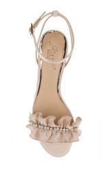 Champagne Desirie Ruffle Block Heel SandalTop