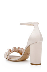 Champagne | Deva Ruffle High Block Heel