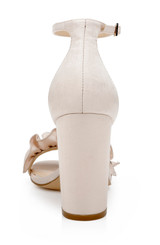 Champagne | Deva Ruffle High Block Heel