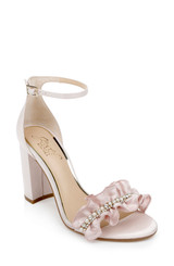 Pastel Pink | Deva Ruffle High Block Heel