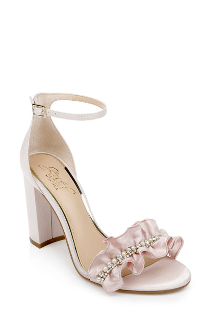 Pastel Pink | Deva Ruffle High Block Heel