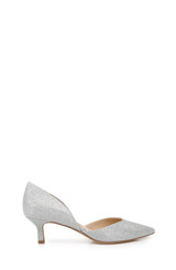 Silver | Dotty Glitter D'orsay Kitten Heel