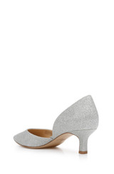 Silver | Dotty Glitter D'orsay Kitten Heel