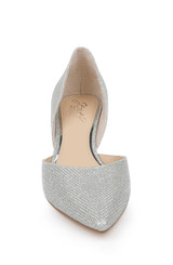 Silver | Dotty Glitter D'orsay Kitten Heel
