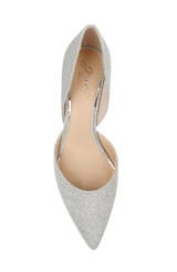 Silver | Dotty Glitter D'orsay Kitten Heel