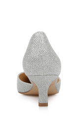 Silver | Dotty Glitter D'orsay Kitten Heel