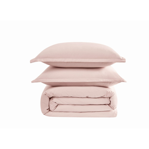 Blush | Cotton Sateen Blush 3 Piece Duvet Set Silo