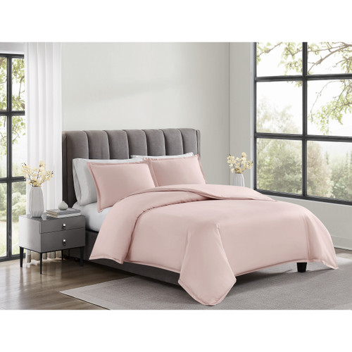 Blush | Cotton Sateen Blush 3 Piece Duvet Set Alt 2