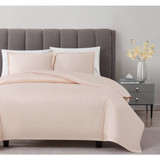 Blush | Cotton Sateen Blush 3 Piece Duvet Set Close Up