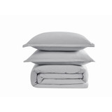Grey | Cotton Sateen Grey 3 Piece Duvet Set Silo