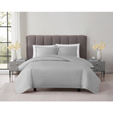 Grey | Cotton Sateen Grey 3 Piece Duvet Set Alt 1