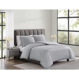 Grey | Cotton Sateen Grey 3 Piece Duvet Set Alt 2