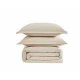 Tan | Cotton Sateen Tan 3 Piece Duvet Set Silo