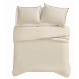 Tan | Cotton Sateen Tan 3 Piece Duvet Set Overhead