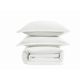 White | Cotton Sateen White 3 Piece Duvet Set Silo