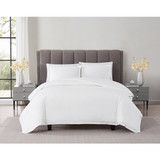 White | Cotton Sateen White 3 Piece Duvet Set Alt 1