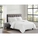 White | Cotton Sateen White 3 Piece Duvet Set Alt 2
