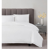 White | Cotton Sateen White 3 Piece Duvet Set Closeup