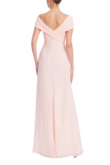 Blush | Blush Off-Shoulder Ruched Chiffon Gown Back