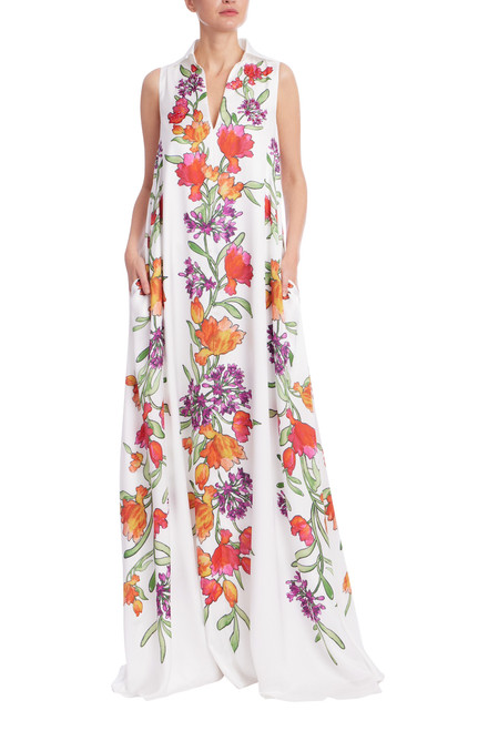 Ivory Multi | Botanical Garden Sleeveless Maxi Dress Front