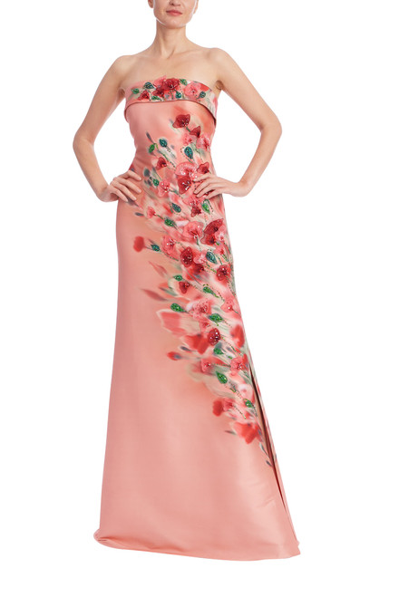 Rose Multi | Blossom Drift Strapless Gown Front