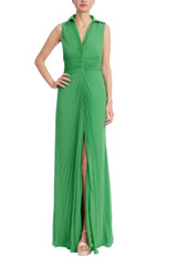 Green | Emerald Radiance Pleated Gown Front