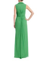 Green | Emerald Radiance Pleated Gown Back