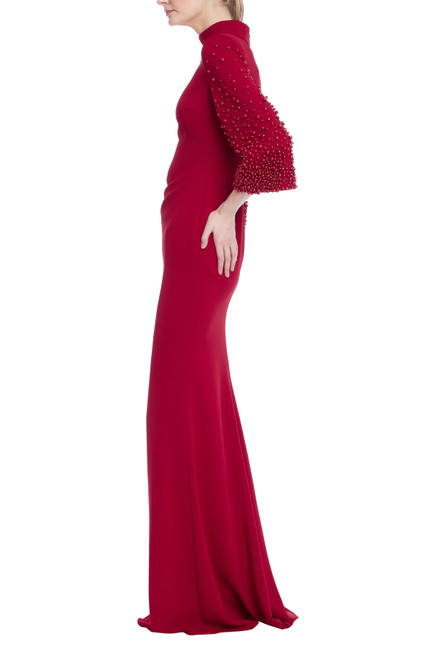 Ruby | Beaded Bell Sleeve Gown Side
