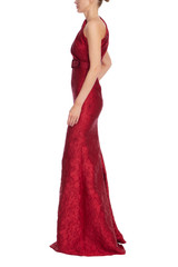 Ruby | One-Shoulder Jacquard Gown Side