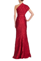 Ruby | One-Shoulder Jacquard Gown Back