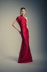 Ruby | One-Shoulder Jacquard Gown Runway