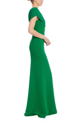 Emerald | Draped One-Shoulder Column Gown Side