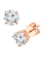 Rose Gold | Diamond Stud Earrings Side