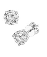 White Gold | Diamond Stud Earrings Side