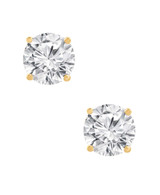Yellow Gold | Diamond Stud Earrings Front