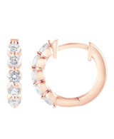 Rose Gold | Small Diamond Hoops Earrings Back