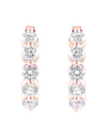 Rose Gold | Small Diamond Hoops Earrings Front