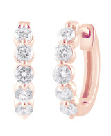 Rose Gold | Small Diamond Hoops Earrings Side