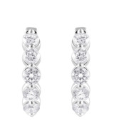 White Gold | Small Diamond Hoops Earrings Front