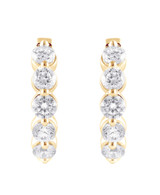 Yellow Gold | Small Diamond Hoops Earrings Front